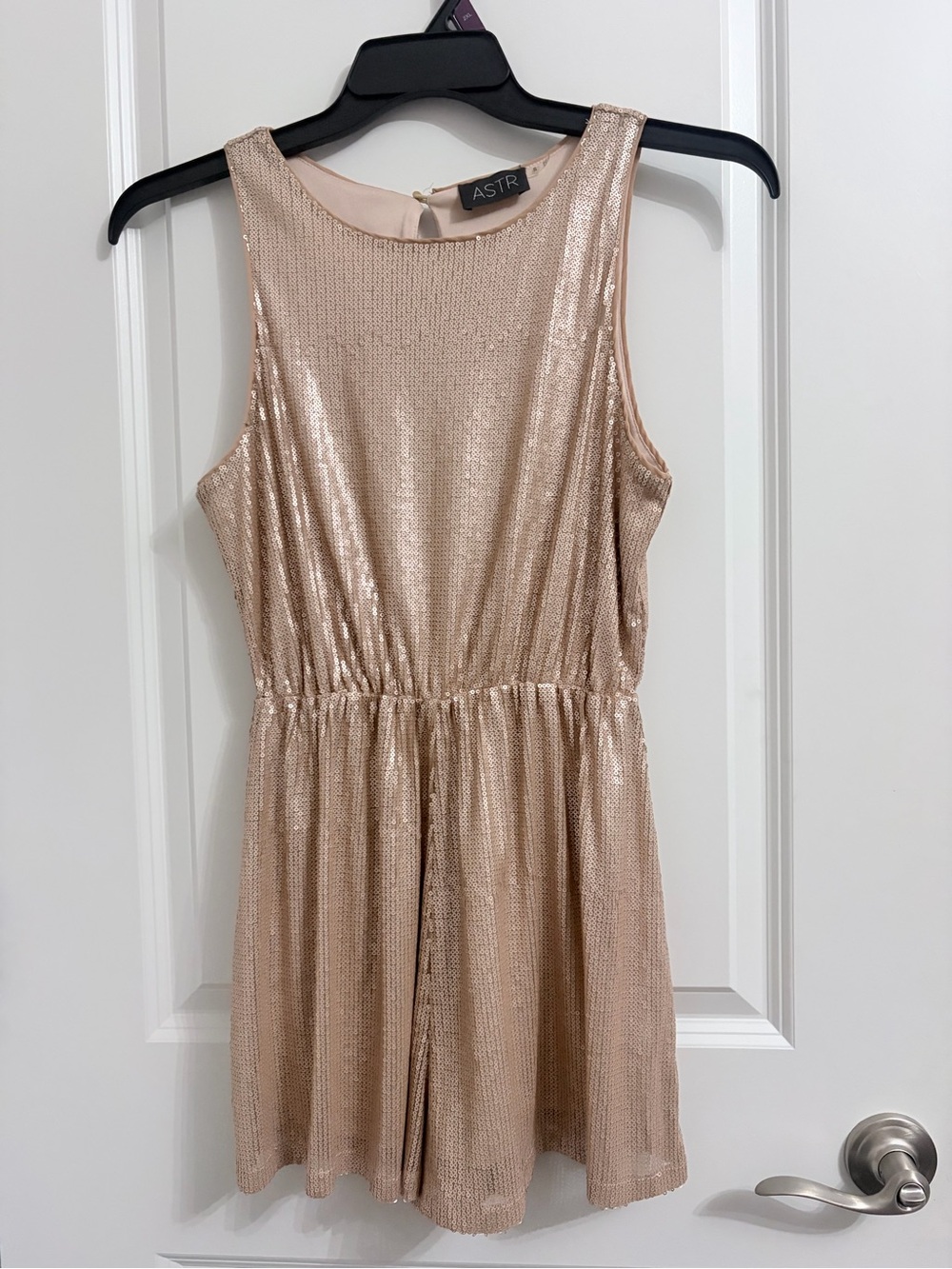 Astr Rose Gold Sequin Romper